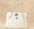 Chanel A49274 Patent Leather Shoulder Bag White