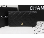 Chanel Bi-Fold Wallet Black Original Caviar leather A31509 Gold