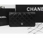 Chanel Bi-Fold Wallet Black Original Sheepskin A31509 Silver