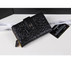 Chanel Camellias Bi-Fold Wallet Original Leather A50087 Black