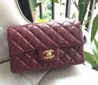 Chanel Classic Flap Bags Original Caviar Leather A1116 in Claret with Gold