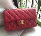 Chanel Classic Flap Bags Original Caviar Leather A1116 in Red with Gold