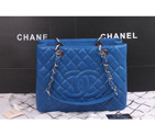 Chanel Coco Cocoon Original Caviar Leather Shoulder Bag A36092 Medium Blue with Silver