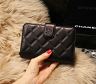 Chanel Matelasse Bi-Fold Wallet Sheepskin Leater A31506 Black