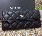 Chanel Matelasse Bi-Fold Wallet Sheepskin Leather A50096 Black