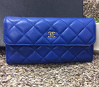Chanel Matelasse Bi-Fold Wallet Sheepskin Leather A50096 Blue