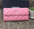 Chanel Matelasse Bi-Fold Wallet Sheepskin Leather A50096 Pink