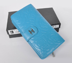 Chanel Matelasse Bi-Fold Wallet Sheepskin Leather C091 Blue C091
