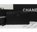 Chanel Matelasse Zip Around Wallet Black Original Caviar leather A50097 Silver