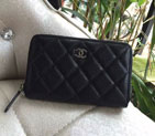 Chanel Matelasse Zip Around Wallet Original Caviar Leather A50071 Black