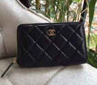 Chanel Matelasse Zip Around Wallet Original Sheepskin Leather A50071 Black