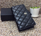 Chanel Matelasse Zip Around Wallet Sheepskin A31508 Black