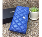 Chanel Matelasse Zip Around Wallet Sheepskin A31508 Blue