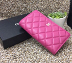 Chanel Matelasse Zip Around Wallet Sheepskin A31508 Rose