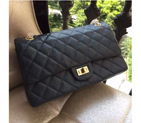 Chanel Original Glazed Crackled Leather Classic Flap Bag A30227 Black Gold