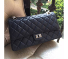 Chanel Original Glazed Crackled Leather Classic Flap Bag A30227 Black Silver A30227