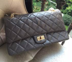 Chanel Original Glazed Crackled Leather Classic Flap Bag A30227 Grey Gold A30227