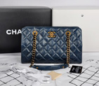 Chanel Perfect Edge Original Shiny Calf Leather Shoulder Bag A67030 Blue A67030