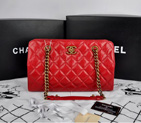 Chanel Perfect Edge Original Shiny Calf Leather Shoulder Bag A67030 Red