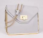 Chloe Sally Shoulder Bags Calf Leather Light Gray 508914