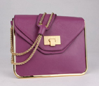 Chloe Sally Shoulder Bags Calf Leather Light Purple 508914