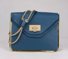 Chloe Sally Shoulder Bags Calf Leather Navy Blue 508914