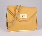 Chloe Sally Shoulder Bags Calf Leather Yellow 508914