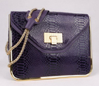 Chloe Sally Shoulder Bags Snake Veins Leather Purple 508914