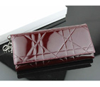 Dior Patent Leather Long Leather Wallet 950 Burgundy 950
