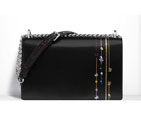 Diorama flap bag in black box calfskin