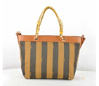 Fendi Pequin Small Shoulder Bag 8BN241 Brown F2562