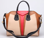 Givenchy Small Antigona Bag Smooth Leather 8887 Camel&Red
