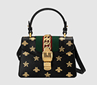 Gucci Sylvie Bee Star mini leather bag 470270 DJ2SG 8571