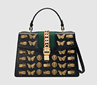 Gucci Sylvie animal studs leather top handle bag 431665 D4ZIX 1060 431665