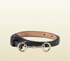 Gucci black leather belt with horsebit buckle 282349 BGH0G 1000 282349