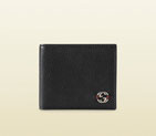 Gucci black leather bi-fold wallet with interlocking g detail 308798 A7MMN 1060