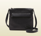 Gucci black leather messenger bag 322059 A7M0N 1000