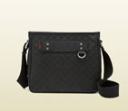 Gucci black rubber guccissima leather messenger bag 322080 AF65N 1060