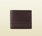 Gucci brown leather bi-fold wallet with microguccissima trim 256408 A8WQN 2019