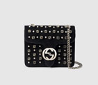 Gucci interlocking polished leather shoulder bag 387609 CMBVN 8176