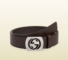 Gucci leather belt with cut out interlocking G buckle 387031 AP00N 2140 387031