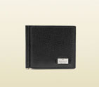 Gucci metal tag leather money clip wallet 352355 CAO0N 1000 352355