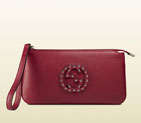 Gucci soho leather wrist wallet with studs 295840 A88MN 6257