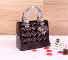 Lady Dior Bag Patent leather D1655 Pearly Claret with Silver