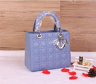 Lady Dior Bag Sheepskin Bag D1655 Lavender with Silver