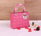 Lady Dior Bag Sheepskin Bag D1655 Peach with Silver