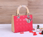 Lady Dior Bag Sheepskin Bag D1655 Two-Color with Silver
