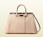 Lady bamboo leather and python top handle bag 370815 AP0HN 9962