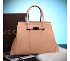 Lady bamboo leather and python top handle bag 370815 apricot 370815