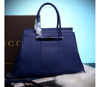 Lady bamboo leather and python top handle bag 370815 royal blue 370815